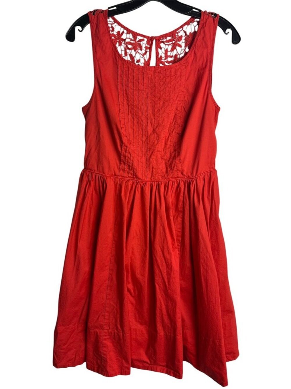 Anthro Moulinette Soeurs Melora Sweet Enticement Dress Womens Size 6 Red-Orange - Picture 15 of 15